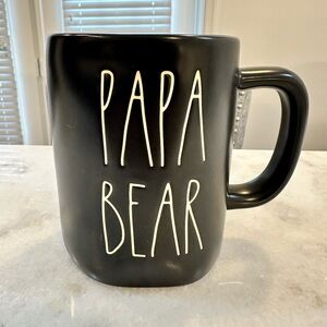 Rae Dunn Black PAPA BEAR Coffee Tea Ceramic Mug - NWOT